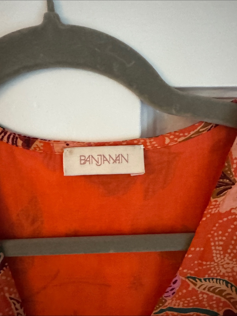 Banjanan Orange Floral Maxi Dress with Pink Blooms - Picture 2 of 2